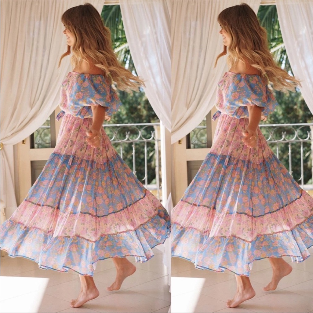 Spell And The Gypsy Juniper Tiered Gown M Lilac